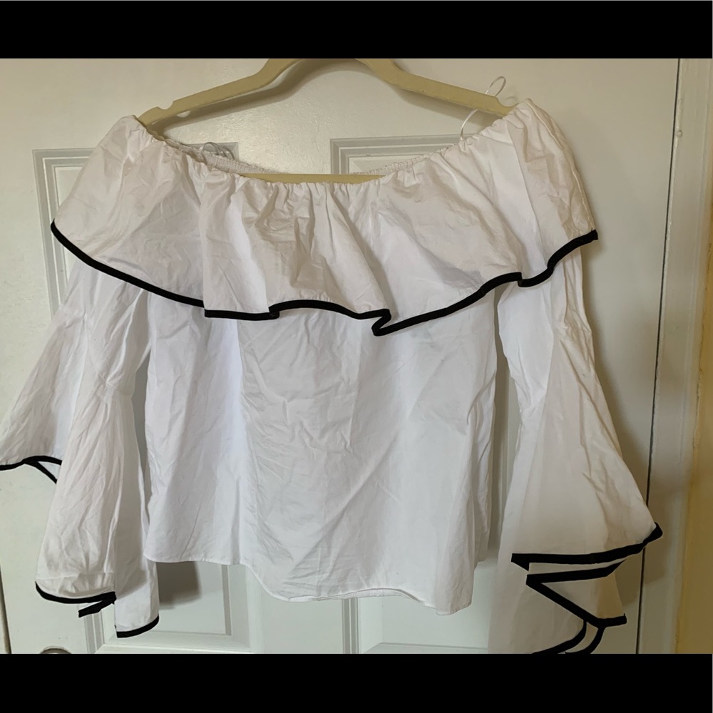 White Zara Off The Shoulder Top